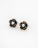 NYU NYU Black Camellia Pearl Studs