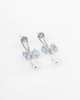 NYU NYU Blue Bow Baroque Pearl Drops