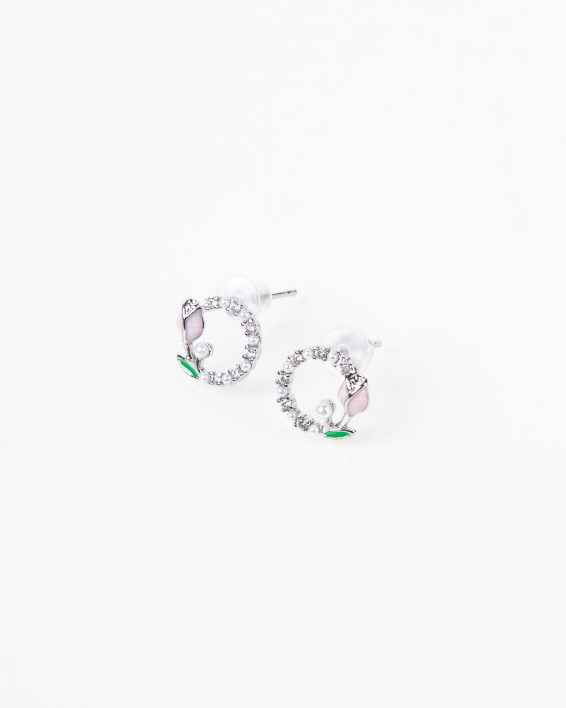 NYU NYU Pearly Tulip Hoop Earrings